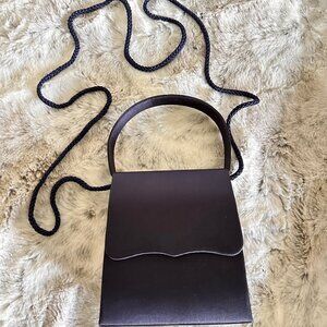 Blue Mini Satin Evening Bag w/Optional Shoulder Strap